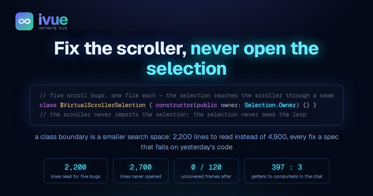 Fix the scroller, never open the selection